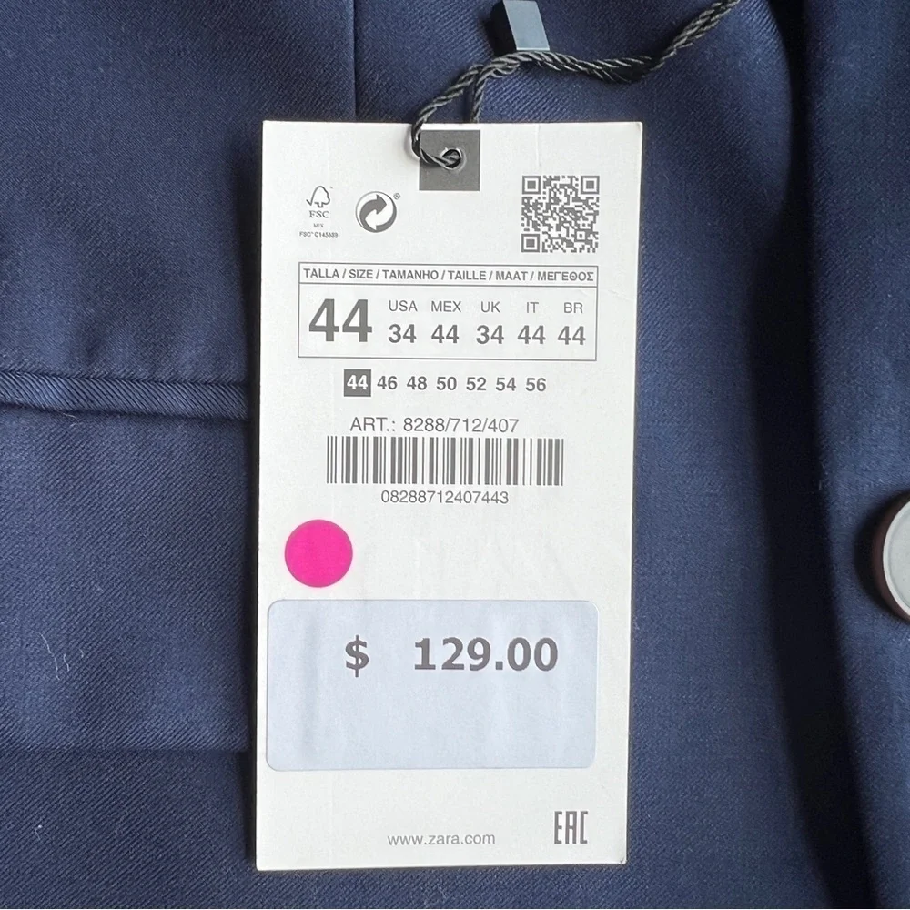 ZARA SUIT JACKET SIZE 34 | 8288/712